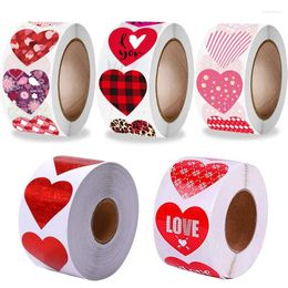 Gift Wrap Red Heart Shape Sticker Valentine's Day Paper Packaging Aesthetic Tag Seal Birthday Party Wedding Supply Stationery