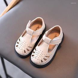 Flat Shoes Spring/Summer Kids Baby Girls Hollow Leather Children Princess Casual Breathable Sneakers Soft