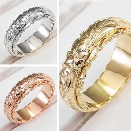 Band Rings Huitan New Fashion Craved Design Women Engagement Rings Delicate Birthday Gift Proposal Ring for r Trendy Jewelry Size 6-12 AA230529
