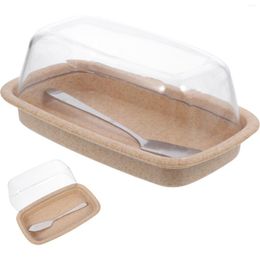 Dinnerware Sets Butter Crisper Lidded Dish Cheese Plastic Tray Storage Container Preservation Box Plate Fruit Square