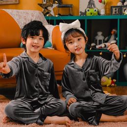 Clothing Sets 2 4 6 8 12 14 Years Of Girl Baby Clothes Velvet Spring Autumn Long Sleeve Set For Boy Pajama Children Kid Sleepwear