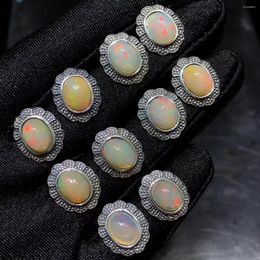Stud Earrings Fashion Jewellery 925 Sterling Silver Ethiopian Natural Opal Engagement Wedding