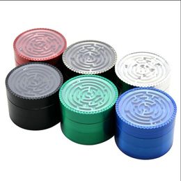 Smoking pipe Creative Maze Cover Zinc Alloy Smoke Grinder Plate Multi Colour 63mm Vertical Pattern Cigarette Set