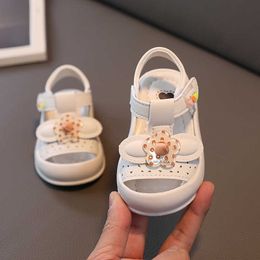 Sandals Baby Girls Sandals Summer Cute Flower Infant Toddler Shoes Soft Sole Anti Slip Kids Shoes Children Closed Toe Beach Sandals