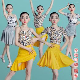 Stage Wear 2023 Latin Practice Clothes Children Dancing Dress Girls Dance Costume Kids Salsa Tango Chacha