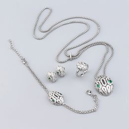 Classic Fashion silver gold diamond Pendants long necklaces set for women trendy Luxury designer jewelry bracelet Party Christmas Wedding gifts girls birthday