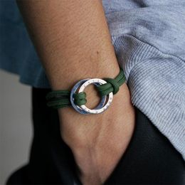 Link Bracelets PolishedPlus Customised Bracelet Rope For Men With Engraved Hoop Letter Personalised Custom Birthday Gift