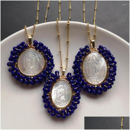 Chains Promotion Natural Virgin Of Guadalupe Mother Pearl Necklace For Women Gift Drop Delivery Jewellery Necklaces Pendants Dhyih