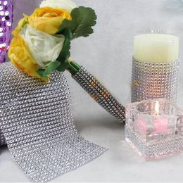 Decorative Flowers 9M 12CM Mesh Trim Bling Diamond Wrap Cake Roll Tulle Crystal Ribbons Wedding Decoration Party Supplies Curtains 6ZHH195