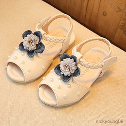 Sandals Summer Children Princess Shoes Non-slip Soft Sole Hollow Kids Sandals Girls Shoes Baby Flower Open Toe Sandalias R230529