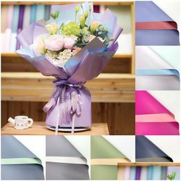 Gift Wrap Doublesided Colour Florist Paper 60X60Cm 20Pcs/Pack Waterproof Flowers Packaging Flower Bouquet Supplies Drop Delivery Home Dhsyd