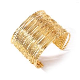 Charm Bracelets Creative Gold Color Metal Wire Bracelet For Women Men Open Mouthed Intersecting Intertwined Bangle Fashion Jewelry