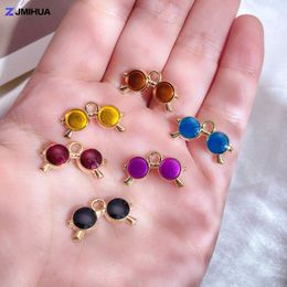 15pcs Enamel Charms Mini Goggles Charms Pendant For Jewellery Making Findings DIY Earrings Bracelets Supplies Handmade Accessories
