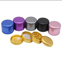 Smoking pipe New type of Aluminium alloy smoke grinder with 4-layer rounded corner 63mm sandblasted metal smoke grinder