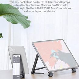 Stand Mini Laptop Holder Adjustable Portable Metal Phone Stand Support 3in1 Folderable Notebook Stand Holder For E1t7