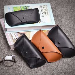 Sunglasses Cases Bags Folding Leather Spectacle Case Eye Glasses Box Black Cover Simplicity glasses