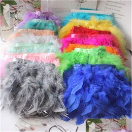 Other Event Party Supplies 1 Meter Turkey Feather Lace Decoration Width1015Cm Soft Fluffy Dyed Colorf Ribbon Trim Garment Drop Del Dh2Mh