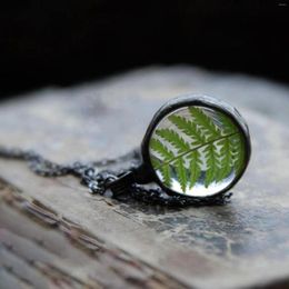 Chains Cottagecore Necklace Pressed Flower Fern Nature Inspired Jewelry