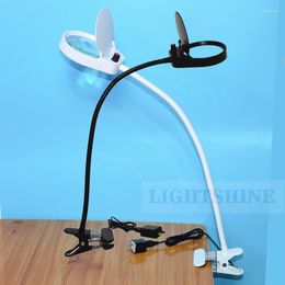 Table Lamps Clip-On Magnifying Glass Adjustable Led Lamp Repair Reading The Main Lens Auxiliary 10times