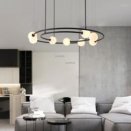 Chandeliers Postmodern Light Luxury LED Bedroom Indoor Lighting Nordic Glass Loft Hanging Lamps Kitchen Fixtures
