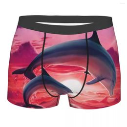 Underpants Male Fashion Sunset Dolphins Dancers Underwear Boxer Briefs Men Breathbale Shorts