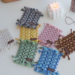 20pcs Handcrafted Macrame Coasters Handmade Woven Cotton Rope Coaster with Tassel Mugs and Cups Pads for Drinks Home Decor