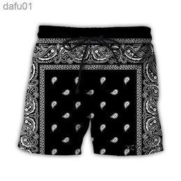 Men's Shorts New Bandana Pattern 3D Print Causal Clothing Fashion Men Women Tracksuits Crewneck Hip Hop Shorts Plus size S-7XL L230520