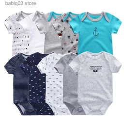 Rompers 5PCS/Lot Newborn Cotton 0-12M Baby Boys Clothes Bodysuits Girls Clothing Baby Girls Clothes Roupas de bebe T230529