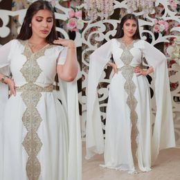 Ethnic Clothing Summer Spring Autumn Muslim Women V-neck Polyester White Orange Embroidery Long Sleeve Abaya Dubai Dress