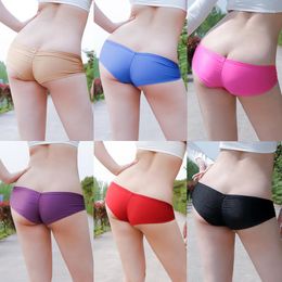 Women's Shorts Women's Summer Sexy Brief Underwear Tight Night Club Wear High Elastic Shiny Low Rise Candy Color Push Up Fashion