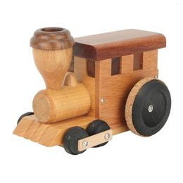 Decorative Figurines Wooden Train Music Box Polished Exquisite Craftsmanship Musical Memory Revisited Natural Wood Grain Physics For Home