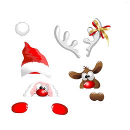 Wall Stickers Christmas Decoration Santa Claus And Reindeer Sticker For Door Garage Cupboard Windows Ornaments