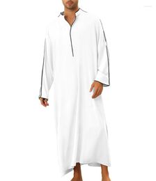 Ethnic Clothing Abaya For Men Islam Kameez Thobe Arabic Simple Long Men's Shirt Muslim Robe Galabia Musulamne Boubou Man Qamis Sleeves