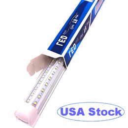 Integrate V Shape LED Tube Light 72W 50W 100W 8Ft 4Ft 5Ft 6Ft T8 8 Feet Cooler Door Bulb Light Low Profile Linkable Shop Lights Ceiling Mounteds oemled