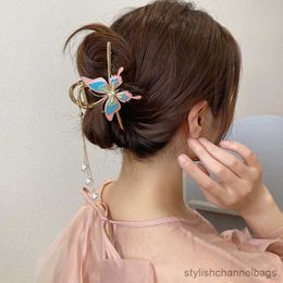 Other Colourful Hair Claw for Woman Girls Geometric Hairpin Butterfly Tassel Grab Clip Barrette Headdress Hair