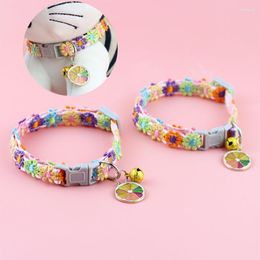 Dog Collars Cute Lace Flower Puppy Collar Pet Necklace With Bell Adjustable Cat For Cats Grooming Accessories