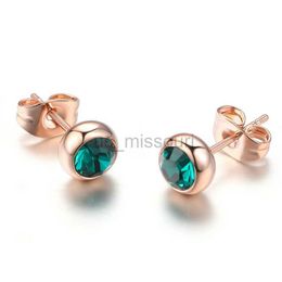 Stud Classic Modern Cubic Zirconia Stud Earrings For Women Simple Rose Gold Color Women's Earing Accessories Fashion Jewelry E270 J230529