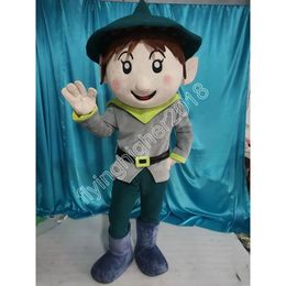 Boy with hat Mascot Costume customize Cartoon Anime theme character Xmas Outdoor Party Outfit Unisex Party Dress suits