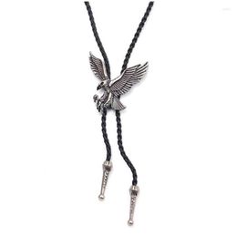 Pendant Necklaces Exquisite Flying Eagle Necklace Long Black Adjustable Braided Rope Choker Vintage Punk Hiphop Male Jewelry Drop De Dh9Cw