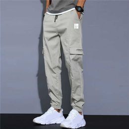 Pants Men's casual soft fabric fashionable multi pocket elastic waist summer cargo pants durable jogging Trousers simple clothes P230529