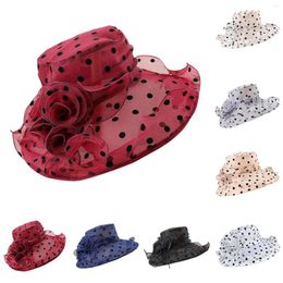 Wide Brim Hats Spring Summer Mesh Sunshade Hat Flower Temperament Wedding Dress Sun Dome Large Gear Top Men's Rain