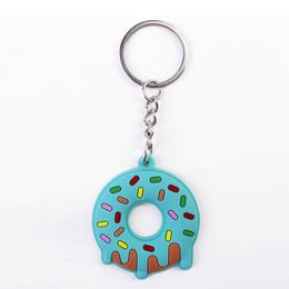 Creative Sweet Donut Keychain Party Favors Kids Food Pendant Keyrings Bagpack Ornaments Accessories Christmas New Year Kid Gifts