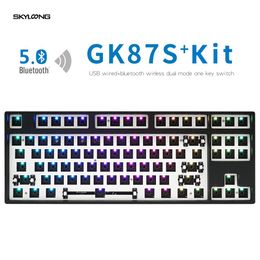 Combos GK87 Mechanical Keybooard Kit Bluetooth RGB Light Programmable How Swap GK87S Keyboard Compatible Cherry Kailh Gateron Ses