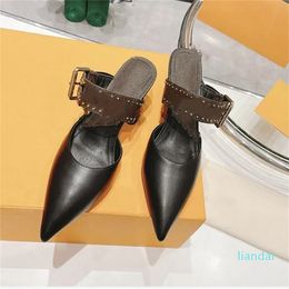 Designer shoes sandals women's fashion brand patterned rivet cowhide make top quality flat shoes,high heels 35-40