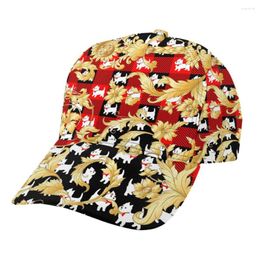 Ball Caps Noisydesigns Women's Luxury Baseball Cap Couple Floral Westie Prints Snapback Summer Hat Female Casual Adjustable Outdoor Bone