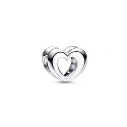 Charms The S925 Sterling Sier Two Colour Key Sliding Heart Suspension Charm Is Suitable For Pandora Bracelet Necklace Girl Valentines Dh6Dk