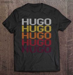 Men's T-Shirts Men's T-Shirts Hugo Retro Wordmark Pattern Vintage Style Oversized T-Shirt Print Short Sleeve Tee Sport Men T-Shirt Over Size Man T221006 L230518