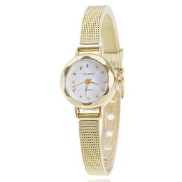 HUANS Watch Womens Watch Student Watch Girl Gift Alloy Fine Mesh Band Watch Wholesale Student Fashion Gold Diamond Quartz Watch