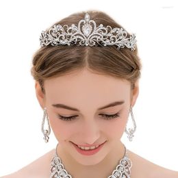 Hair Clips Bridal Princess Austrian Crystal Tiara Wedding Crown Veil Pins Accessories