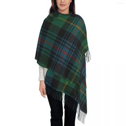 Scarves Plaid Tartan Green Tassel Scarf Women Soft Texture Shawls Wraps Lady Winter